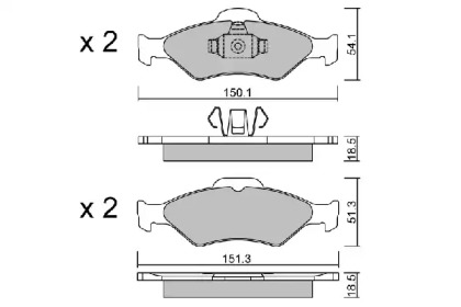 Комплект тормозных колодок BPFO-1012 AISIN